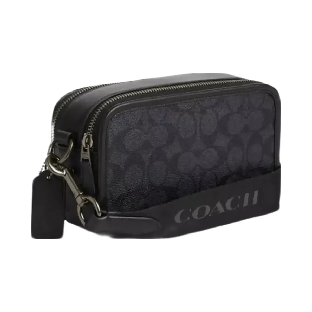 Coach Wyatt Crossbody Bag In Signature Canvas in Gunmetal Charcoal Black