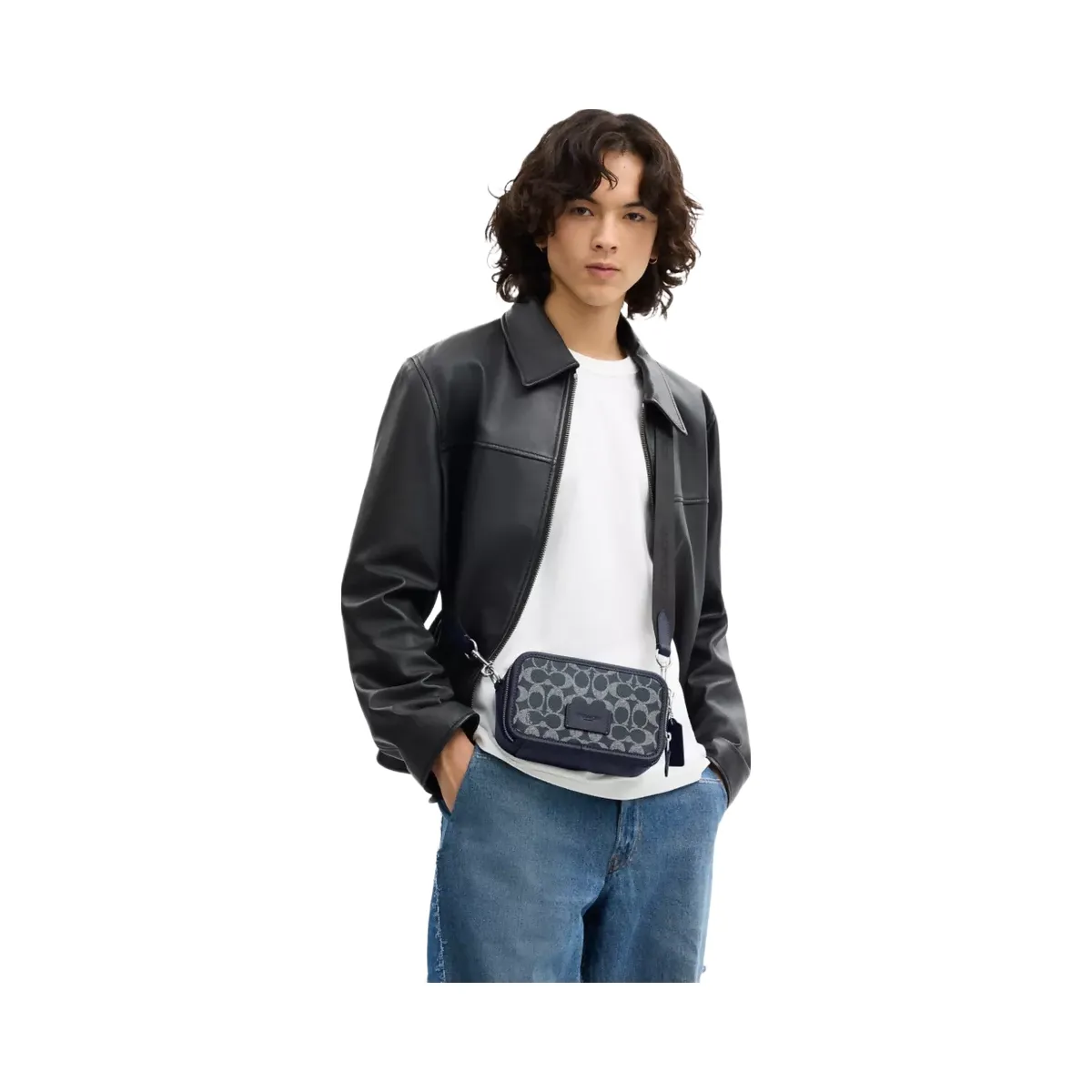 Coach Wyatt Crossbody Bag In Signature Canvas in Silver Denim Chalk