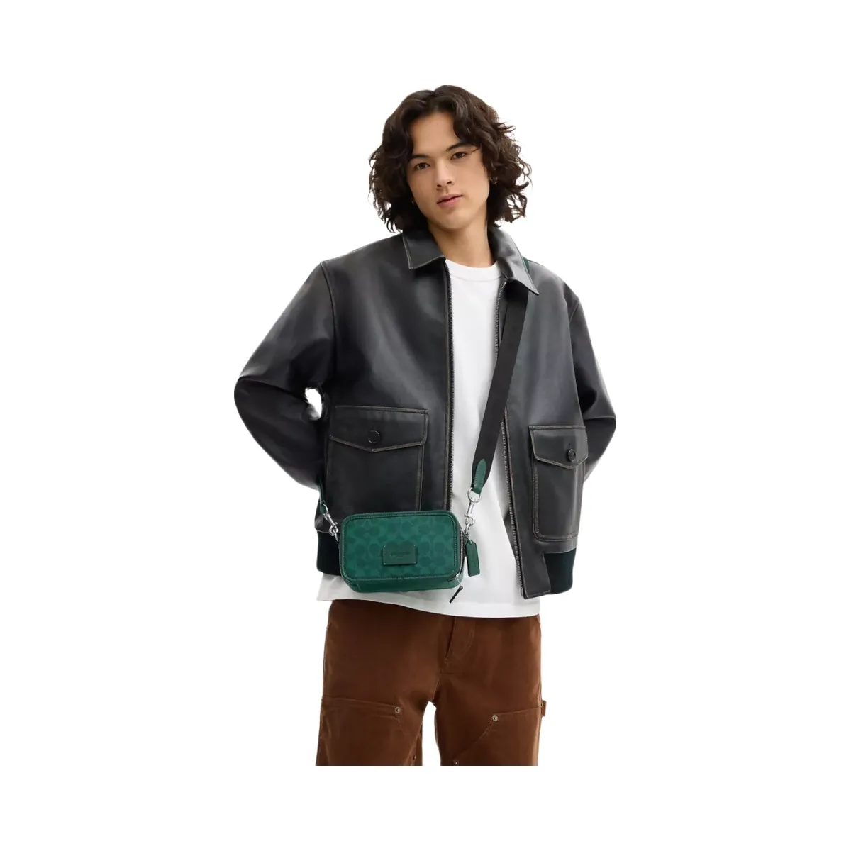 Coach Wyatt Crossbody Bag In Signature Canvas in Silver Sea Green