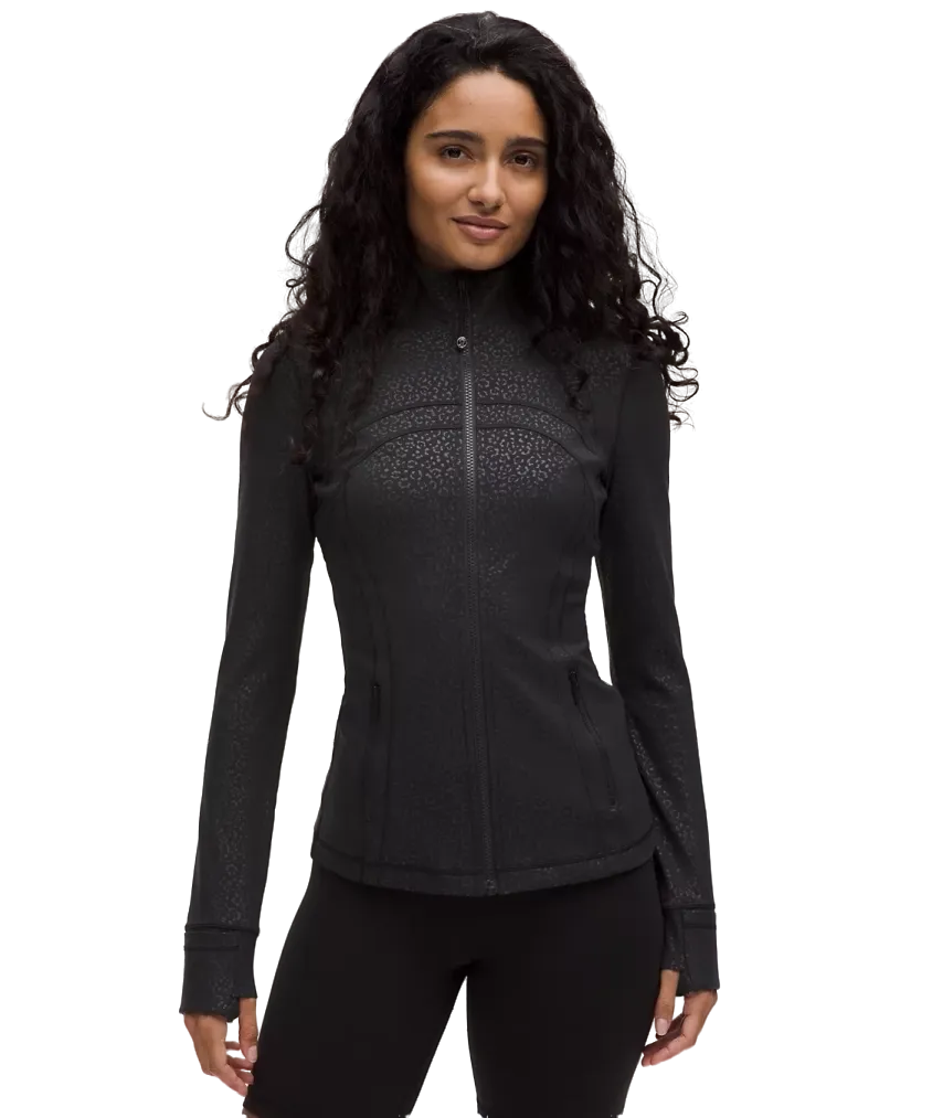 Buy Lululemon Define Jacket Nulu Leopard Daisy Emboss Black | 100