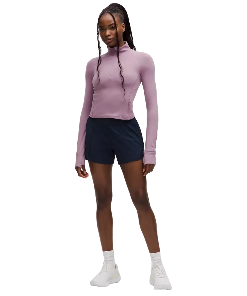 baserange ♡ iena roku 6 edit for lulu Lululemon It's Rulu Cropped Half Zip Updated Lavender Lux | Hype