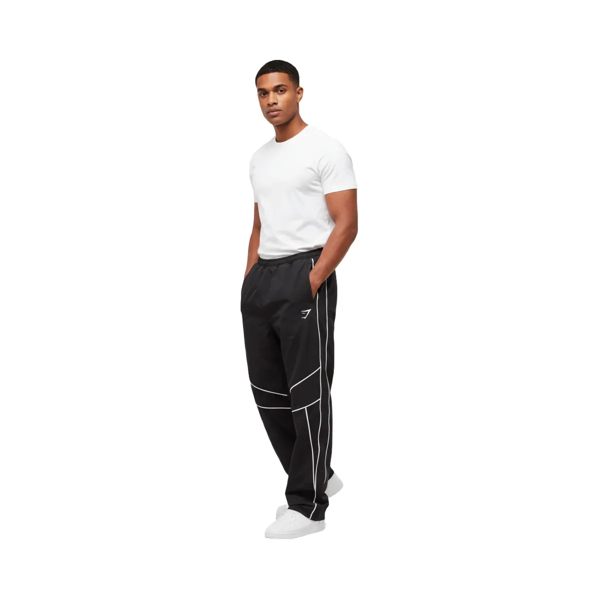 Gymshark Retro Crinkle Track Pants Black | Hype Fly India