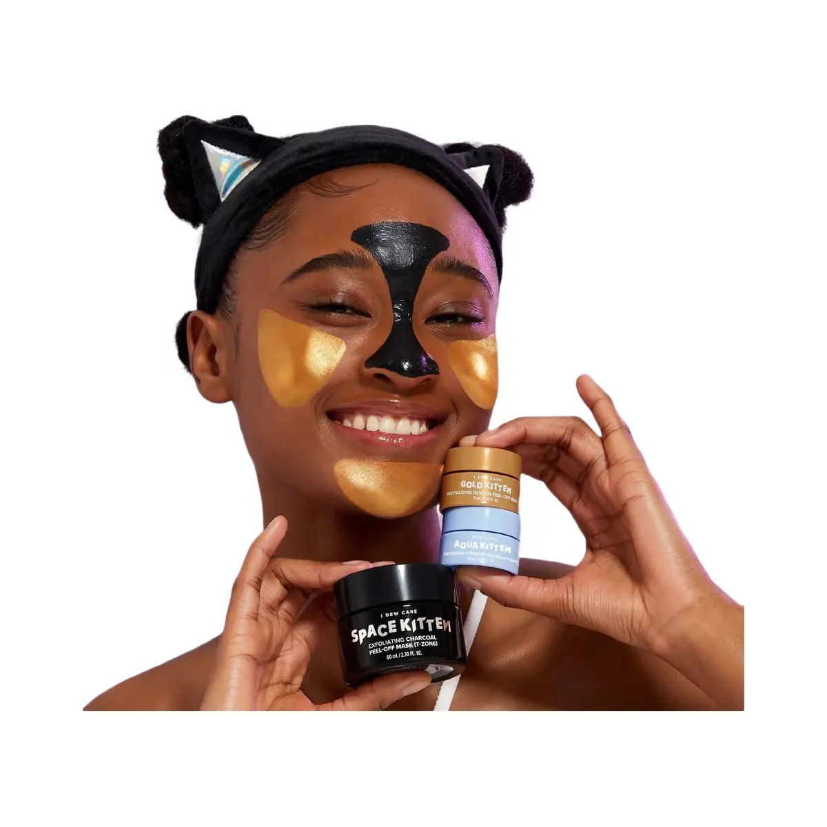 I Dew Care Astro Kitten Peel-Off Masks and Headband Set