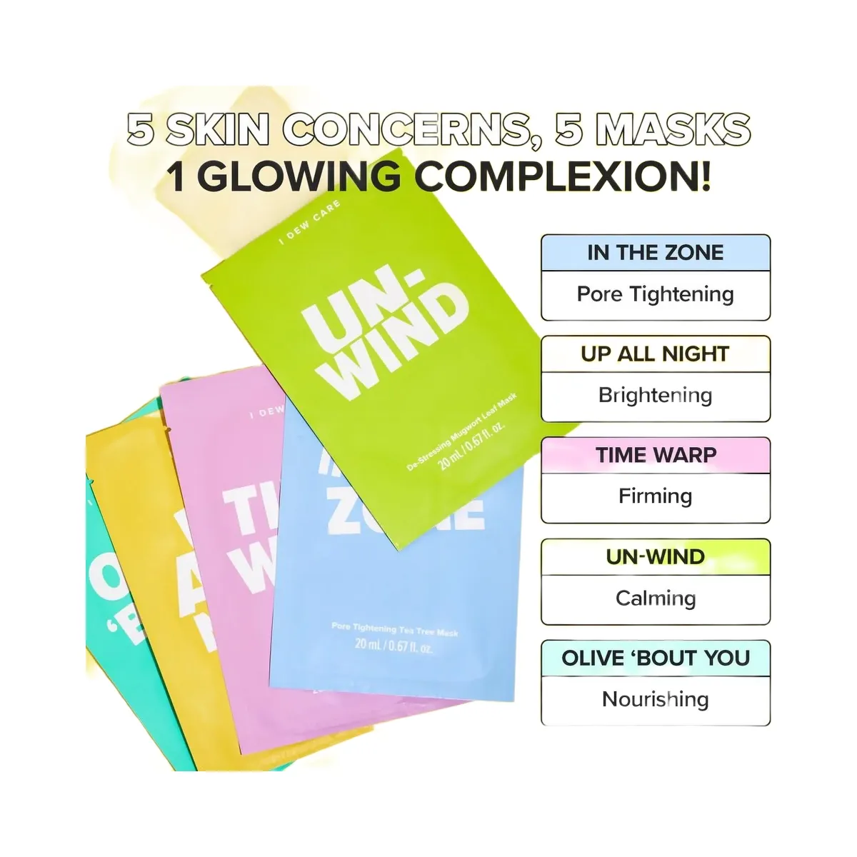 I Dew Care Let's Do This Sheet 5-Day Sheet Mask Set