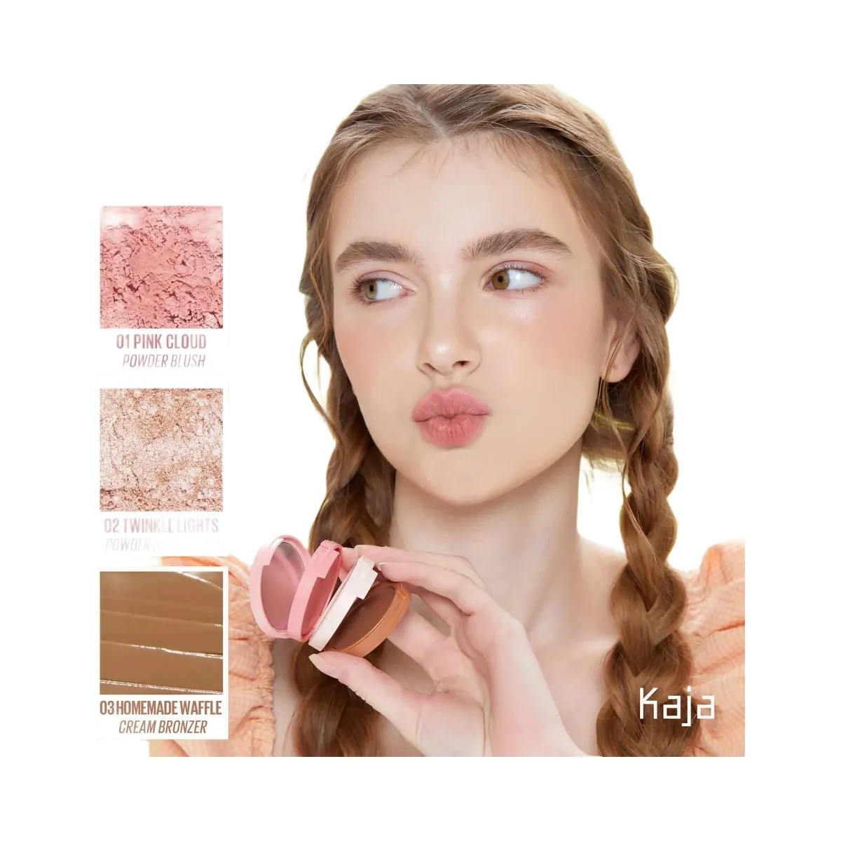 Kaja Play Bento Cream Bronzer Powder Blush & Highlighter Trio