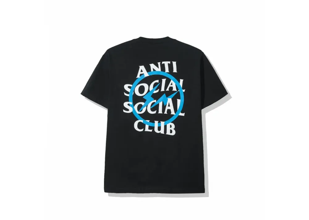 Buy Anti Social Social Club X Fragment Blue Bolt Tee Black