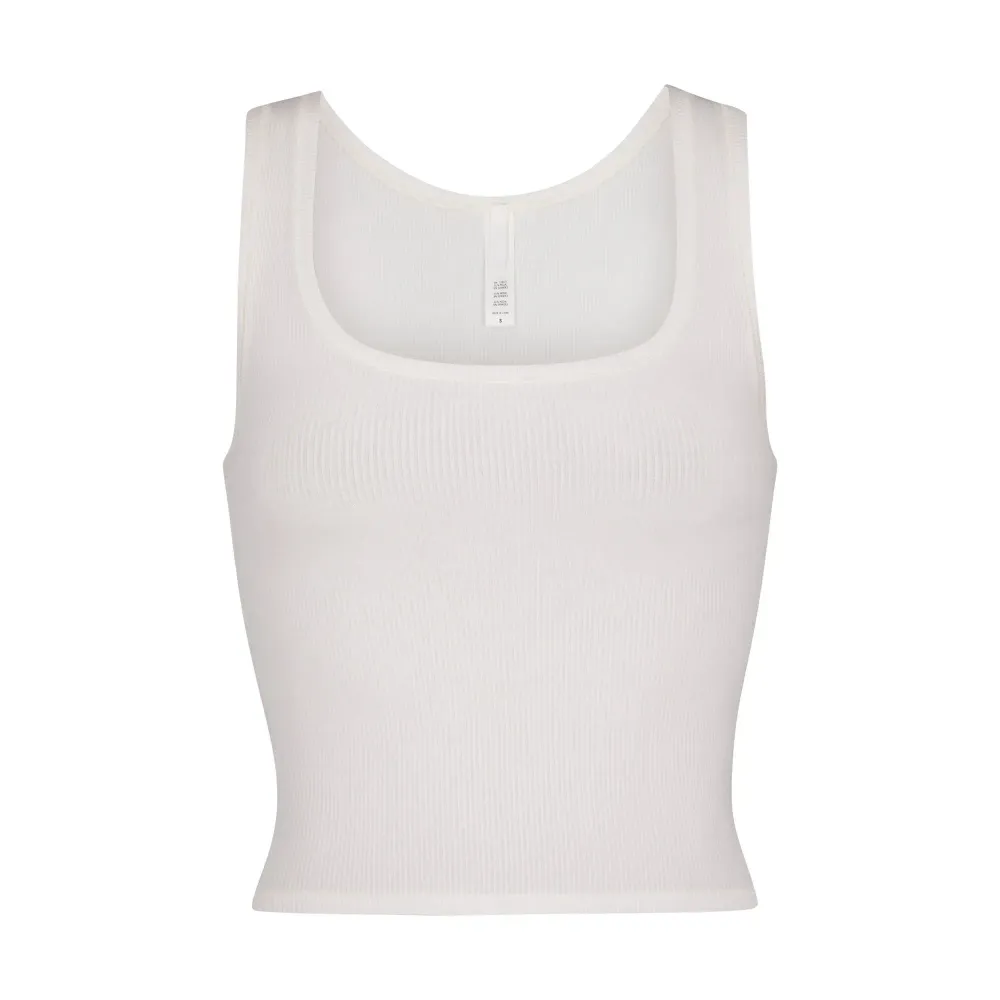 SKIMS SQUARE NECK デイリーエッセンシャル タンクトップ/関送込 FITS EVERYBODY SQUARE NECK BODYSUIT | ONYX