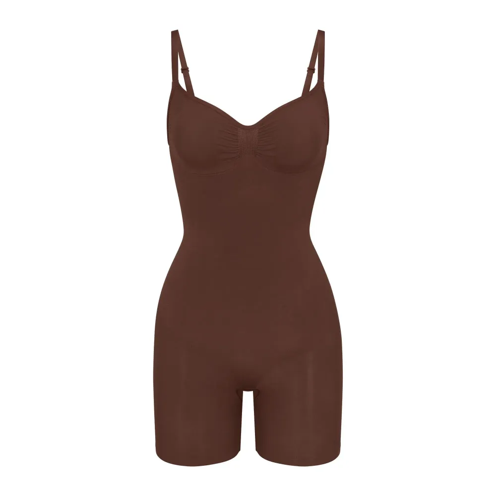 Skims Seamless Sculpt Mid Thigh Bodysuit Cocoa | 100