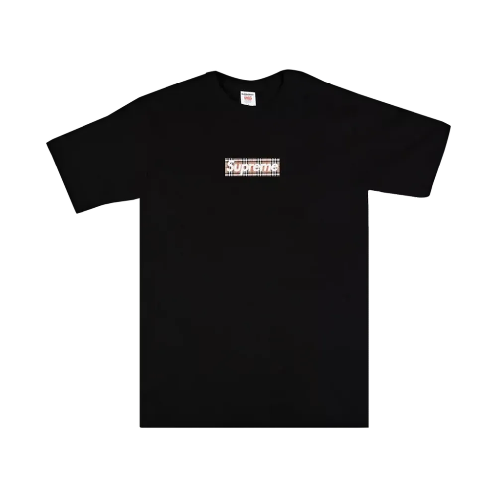 Supreme x Burberry Box Logo Black Tee | Hype Fly India