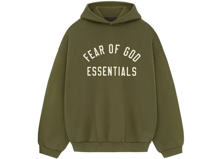 国内発送☆FEAR OF GOD☆HEAVY FLEECE HOODIE/MILITARY Buy Fear of God Essentials Fleece Hoodie Military | Hype Fly
