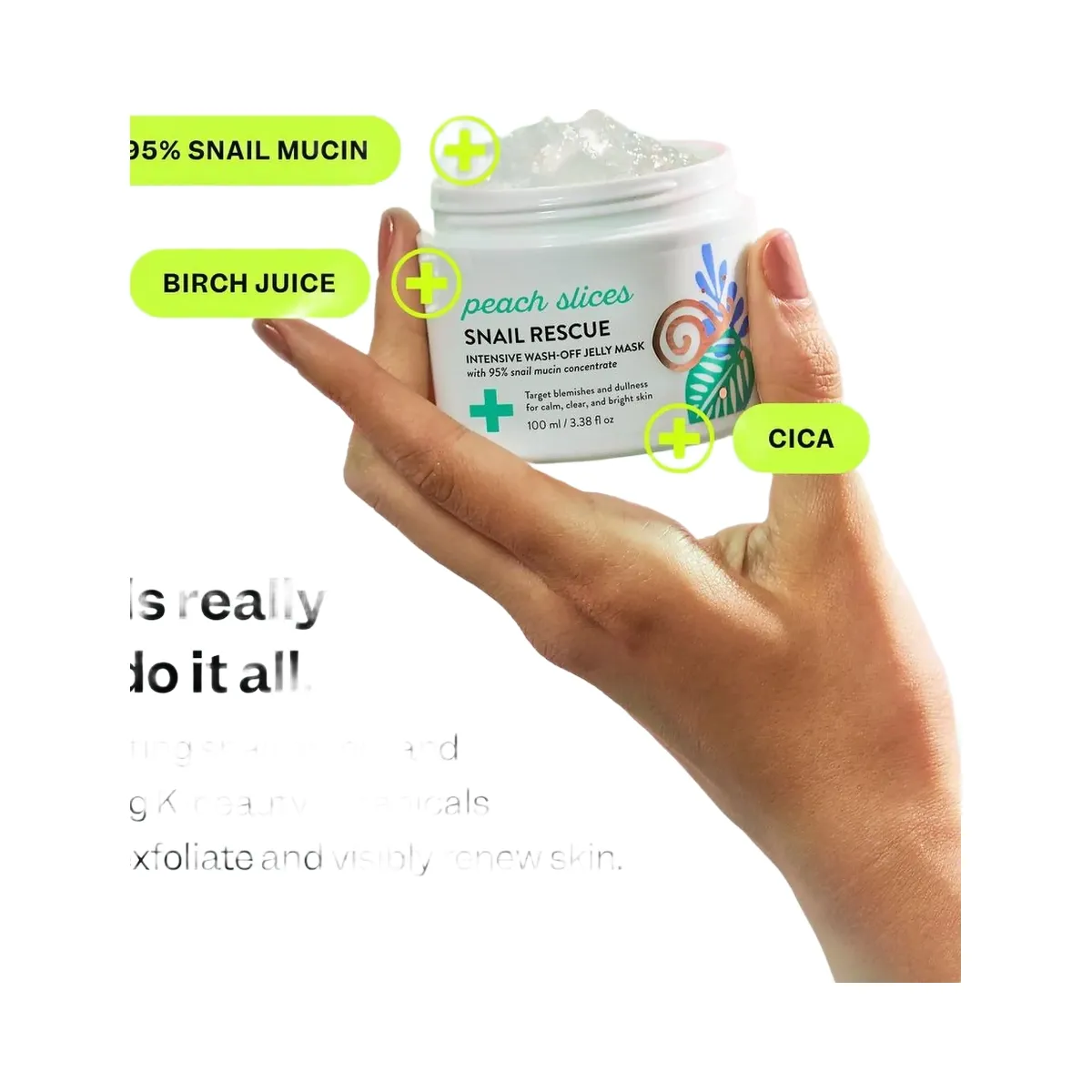 Peach Slices Snail Rescue Intensive Wash-Off Jelly Mask
