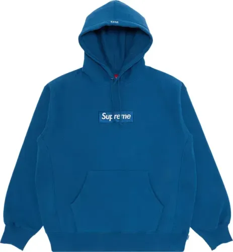 Buy Supreme Box Logo Hooded Sweatshirt Blue now | Hype Fly India 