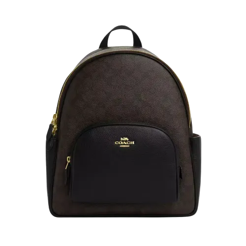 Coach Court Backpack In Signature Canvas Tan