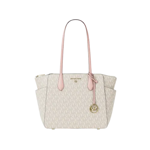 Michael Kors Marilyn Medium Signature Logo Tote Bag Pwd Blsh Mlt