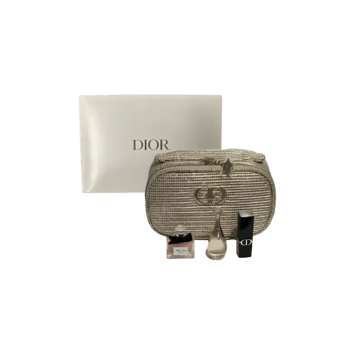Dior Christmas Limited Edition Four Piece Set with Gold Makeup Bag