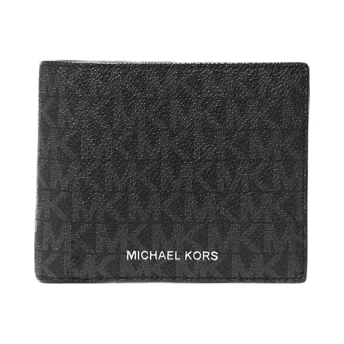 Michael Kors Cooper Logo Billfold Wallet With Passcase Black