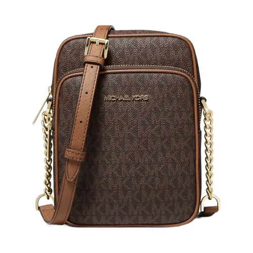 Michael Kors Jet Set Travel Medium Logo Crossbody Bag Brown