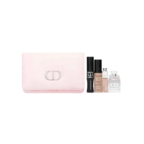 Dior Blooming Bouquet Pouch Set (EDT 0.2 fl oz (5 ml), Lip Maximizer, Foundation, Mascara)
