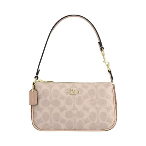 Coach Nolita 19 In Blocked Signature Canvas in Gold Sand Tan