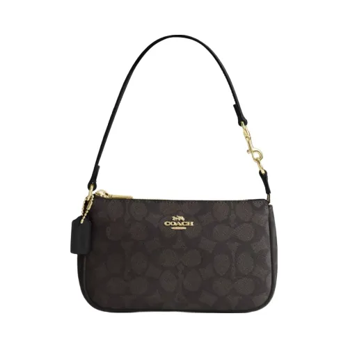 Coach Nolita 19 In Signature Canvas in Gold Walnut Black