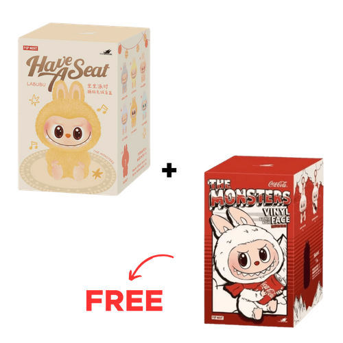 BUY 1 GET 1 FREE - Pop Mart Labubu The Monsters Have a Seat + Coca-Cola Vinyl Face Sealed Case Pack of 2
