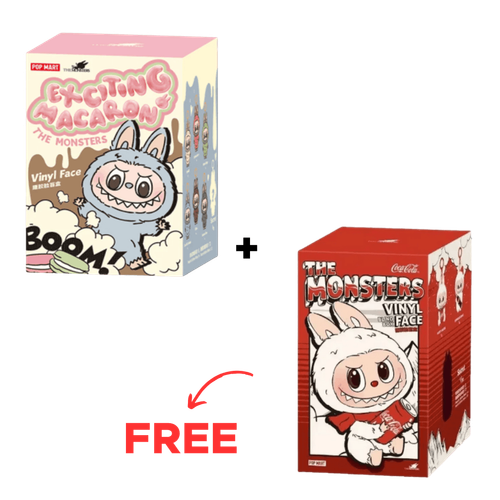 BUY 1 GET 1 FREE - Pop Mart Labubu The Monsters Tasty Macarons + Coca Cola Vinyl Face Sealed Case Pack of 2
