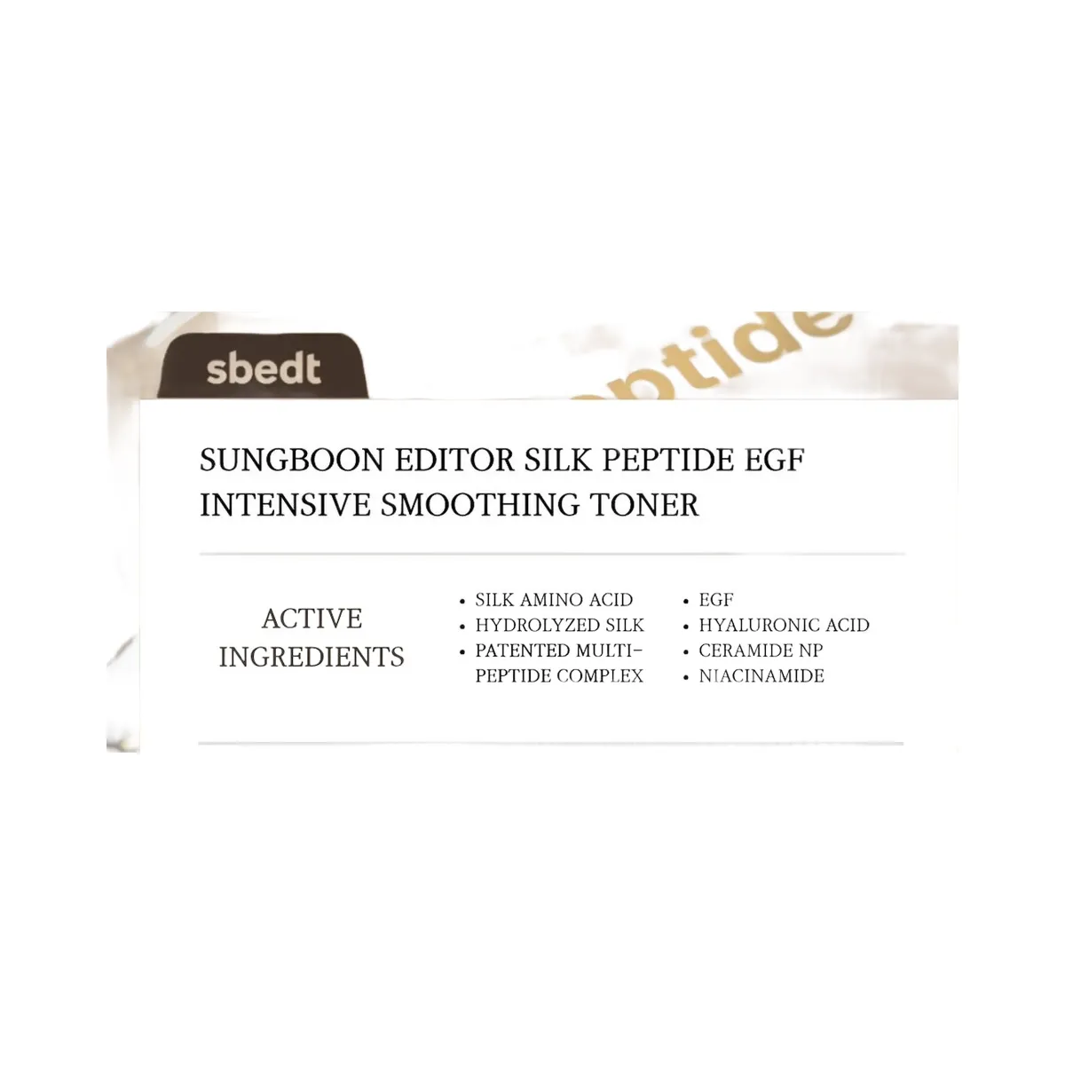 SUNGBOON EDITOR Silk Peptide EGF Smoothing Toner