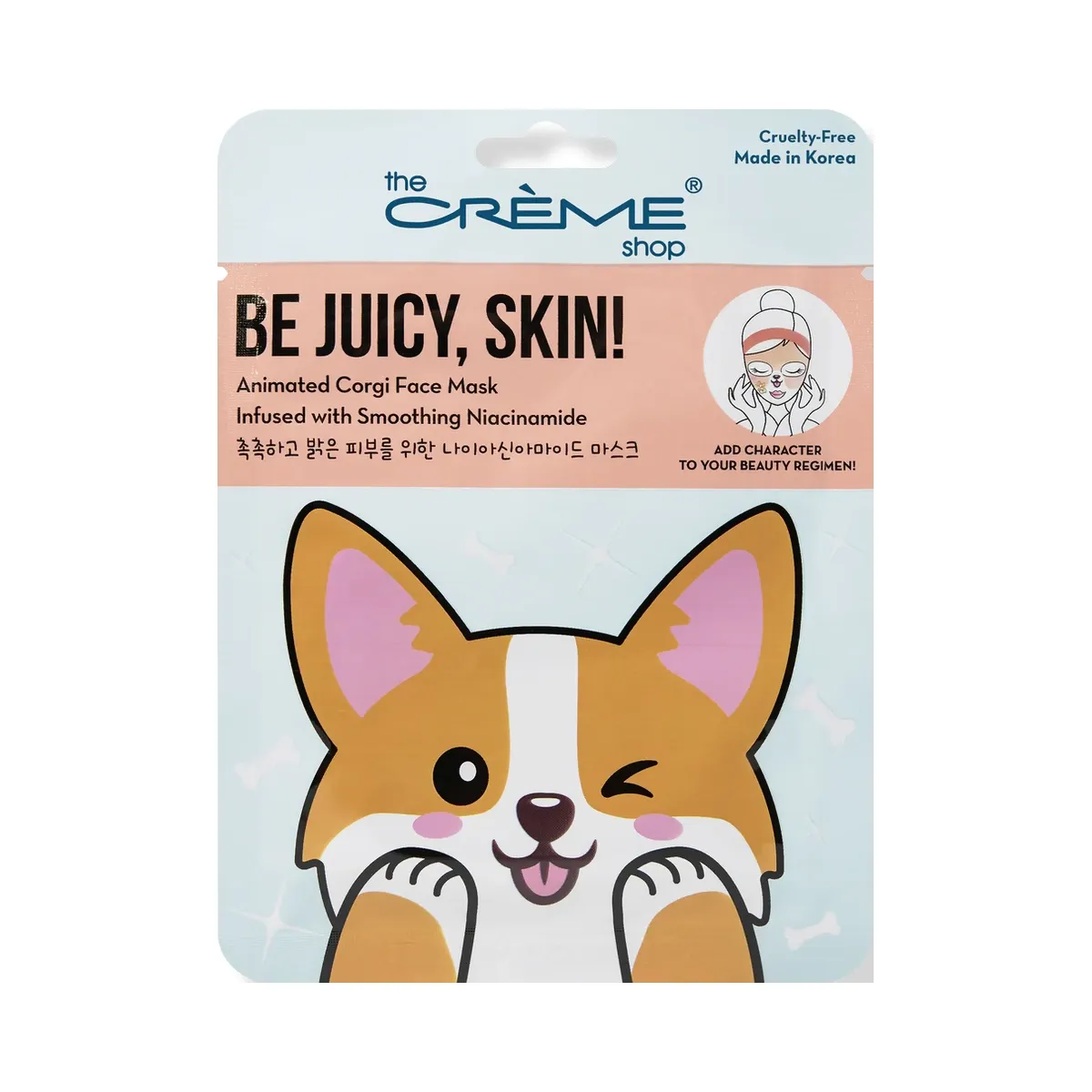 The Crème Shop Be Juicy, Skin! Animated Corgi Face Mask