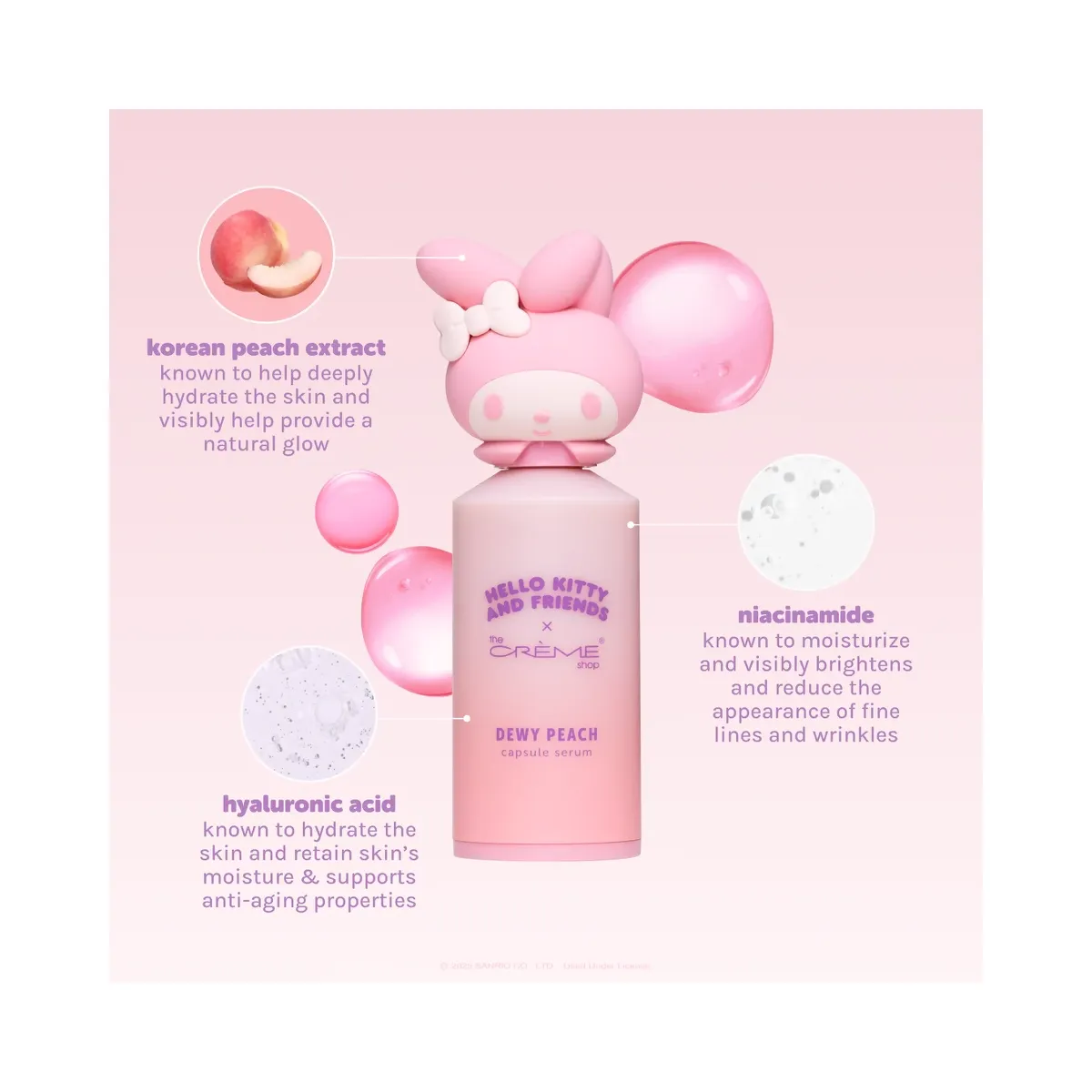The Crème Shop Hello Kitty and Friends Dewy Peach Capsule Serum