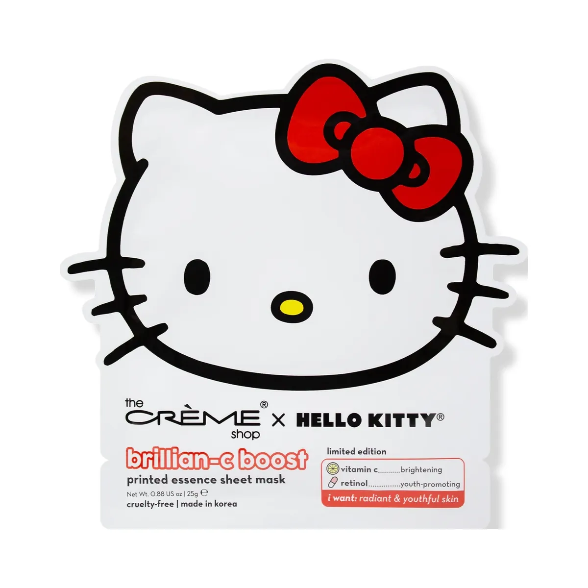 The Crème Shop Hello Kitty Brillian-C Boost Printed Essence Sheet Mask