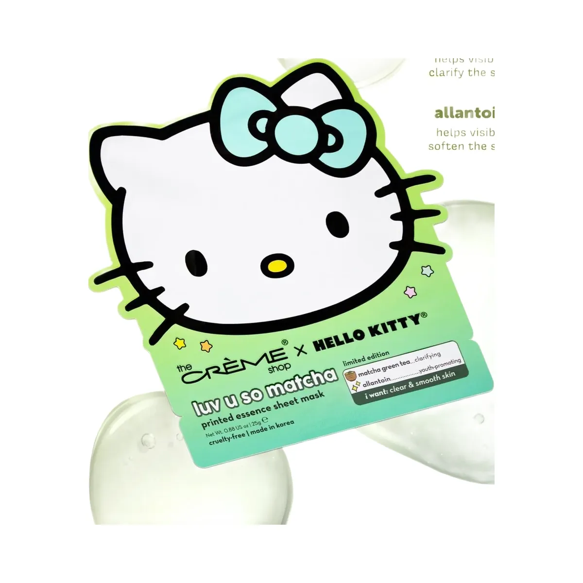 The Crème Shop Hello Kitty Luv U So Matcha Printed Essence Sheet Mask