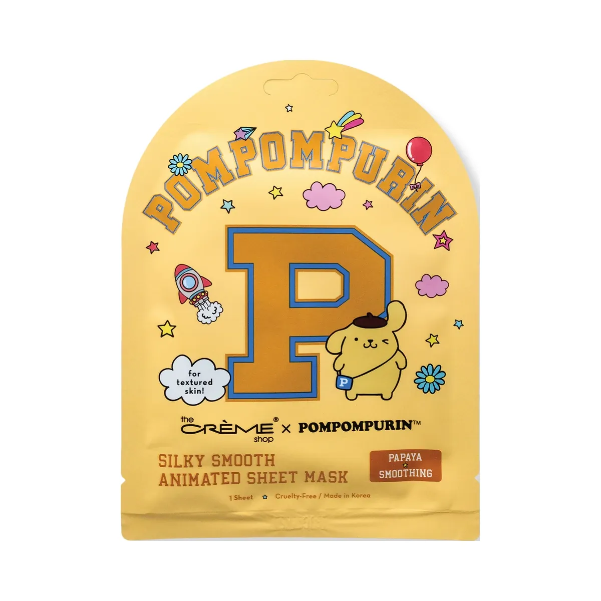 The Crème Shop Pompompurin Silky Smooth Animated Sheet Mask