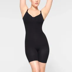 Buy Skims Seamless Sculpt Mid Thigh Bodysuit Onyx | Hype Fly