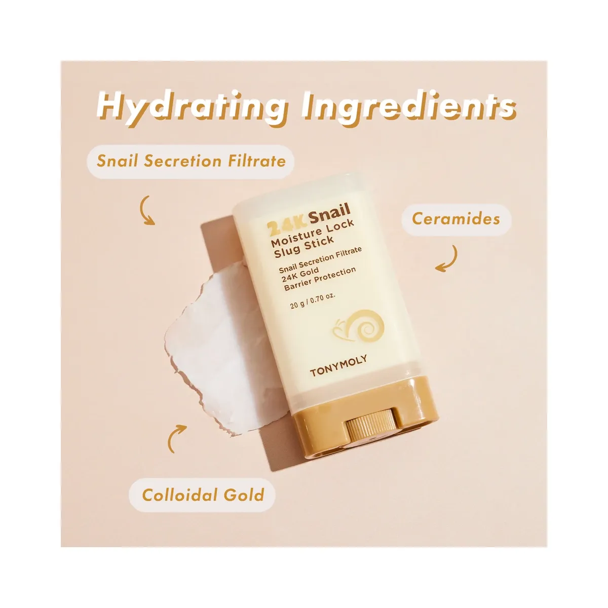 TONYMOLY 24K Snail Moisture Lock Slug Stick