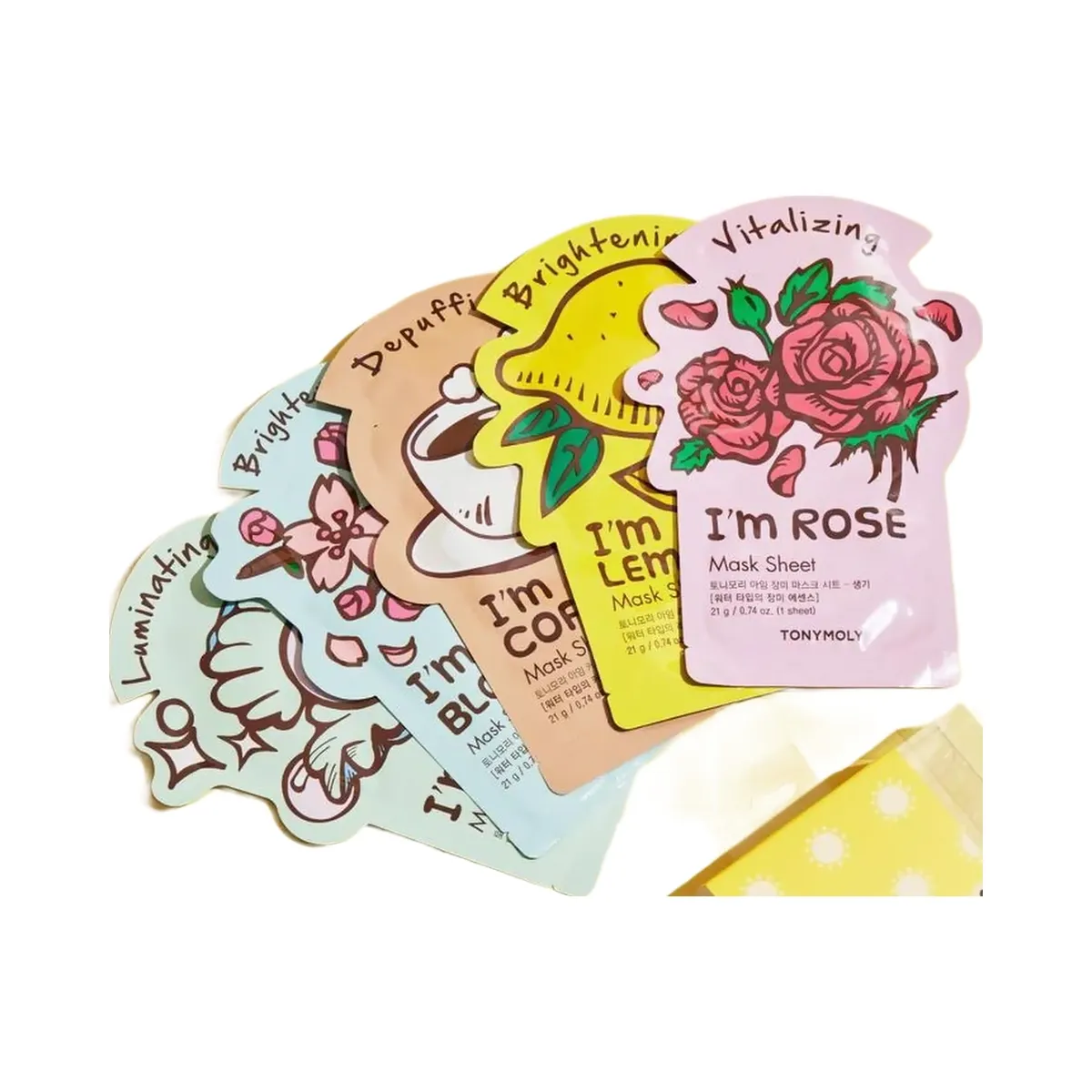 TONYMOLY Brighten and Glow 5 Pack Sheet Mask Set