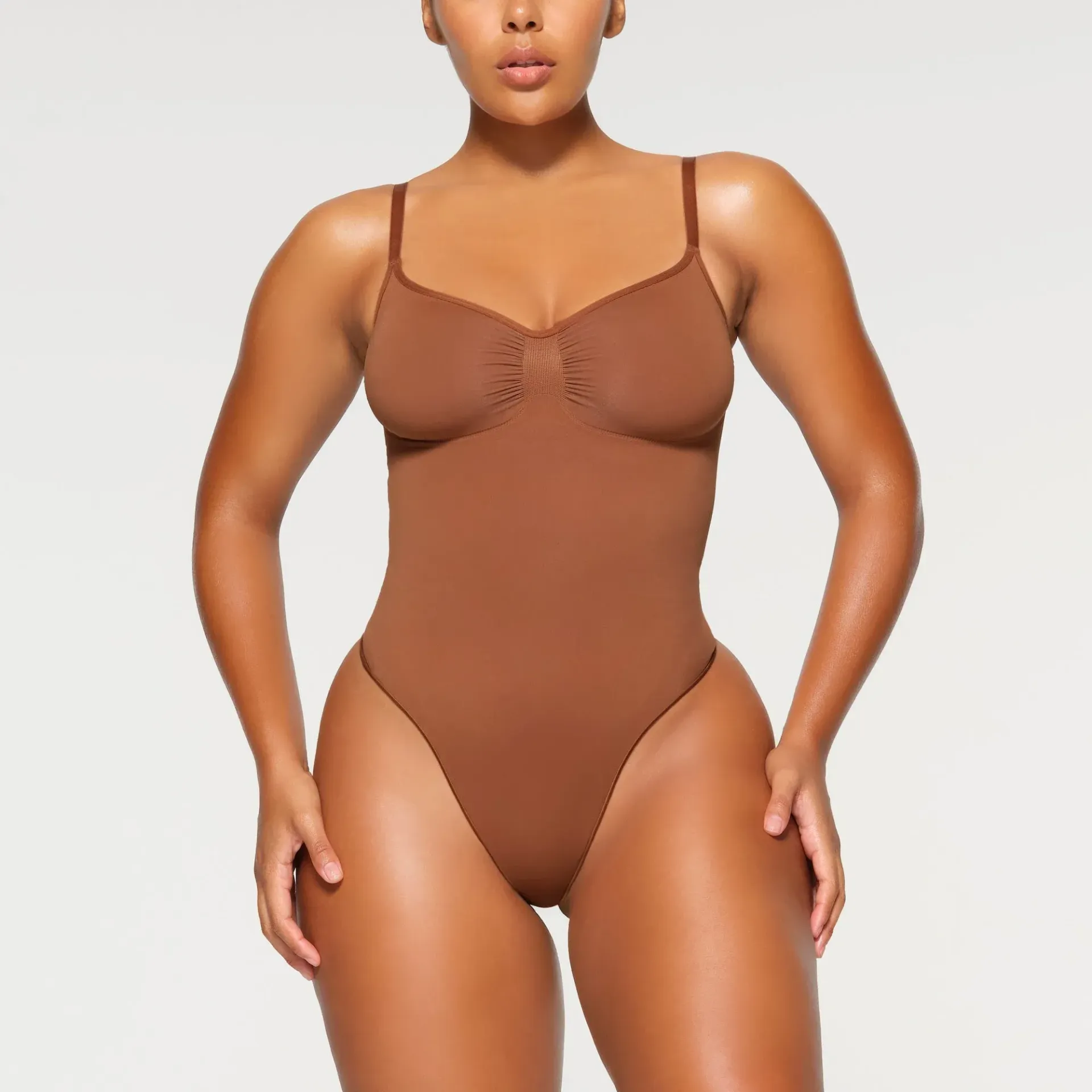 Skims Seamless Sculpt Thong Bodysuit Bronze